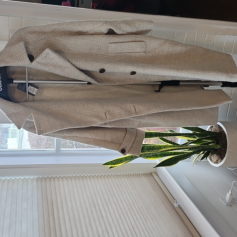 Universal Thread Cream Double-Breasted Coat, Large - Picture 7 of 9